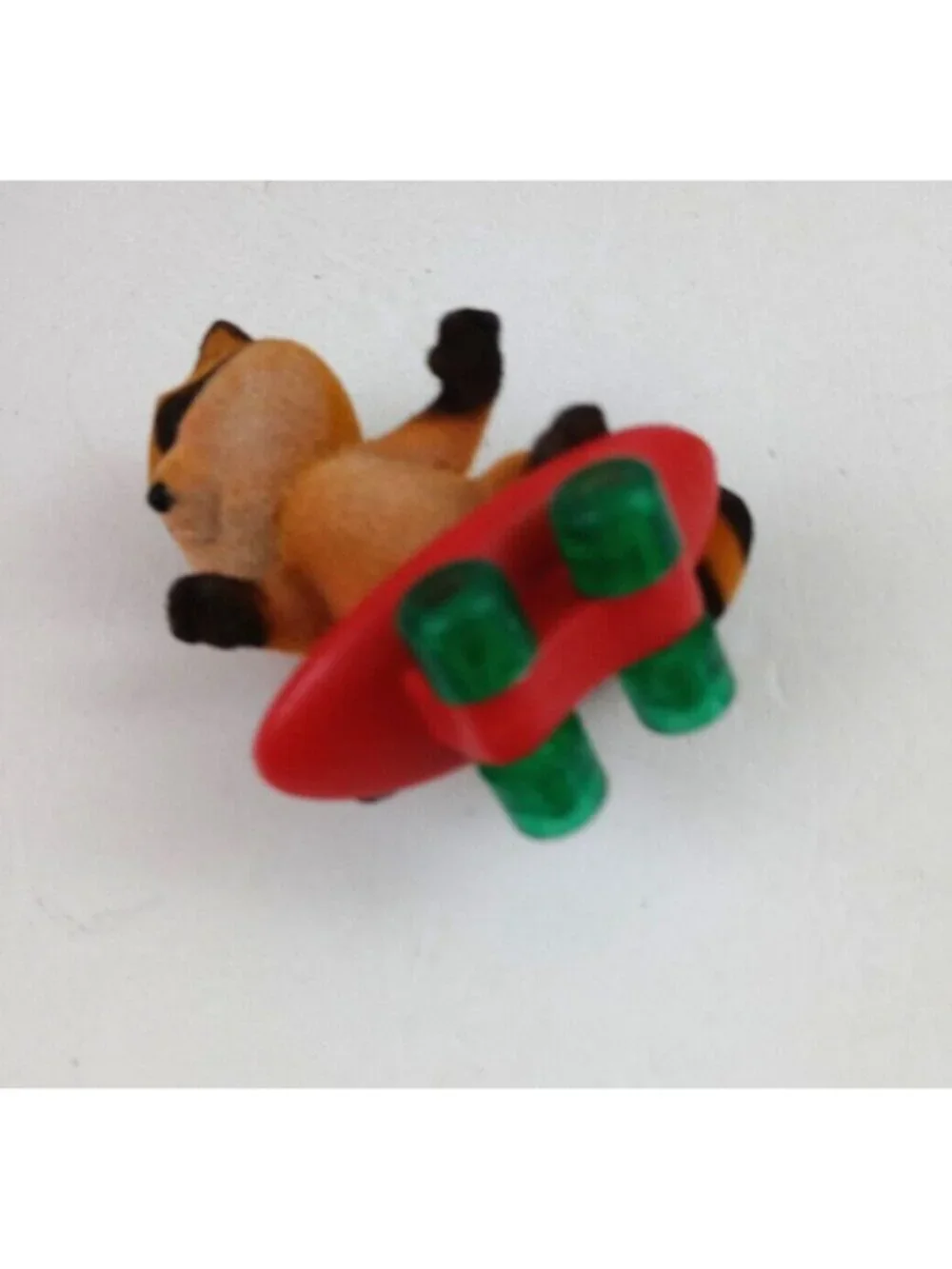 Vintage 1985 Hallmark Keepsake Ornament Flocked Fuzzy Skateboard Raccoon IOB